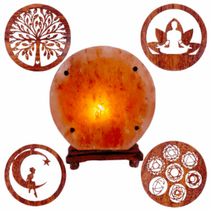 Lampe de sel avec plaque bois offerte