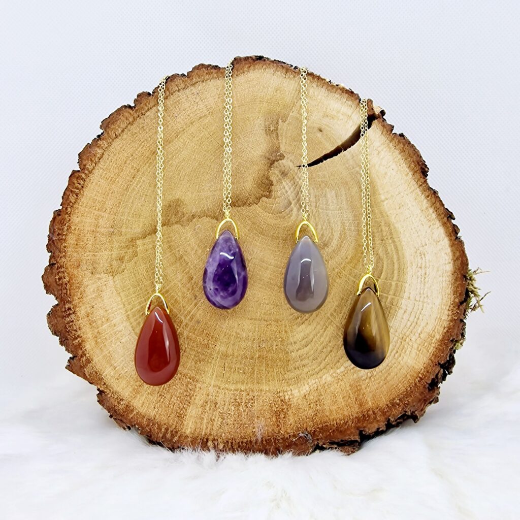 Pendentif En Pierre Brute De Citrine Naturelle - Avec Cordon En Coton Noir - Pierre Fine, Carte Explicative Incluse - 2