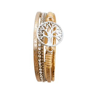 Bracelet cuir beige rosé arbre de vie(3)