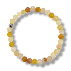 BRACELET 6MM PERLES UNIQUES AVENTURINE JAUNE
