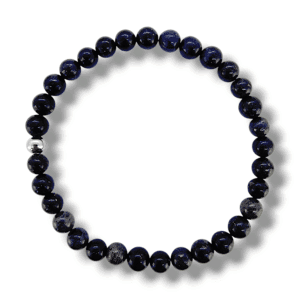 BRACELET 6MM PERLES UNIQUES OPALE NOIRE