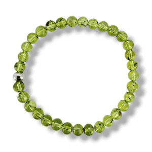 BRACELET 6MM PERLES UNIQUES PERIDOT