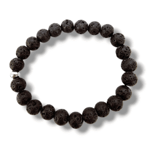 BRACELET PERLES UNIQUES PIERRE DE LAVE