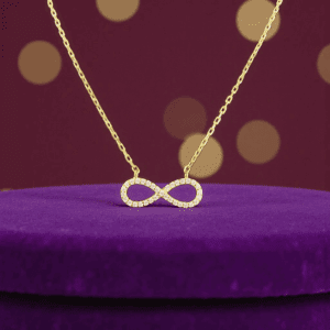 COLLIER INFINI ARGENT DORE ZIRCO