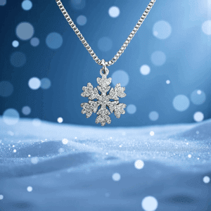 PENDENTIF FLOCON TITANE